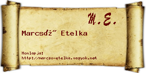 Marcsó Etelka névjegykártya